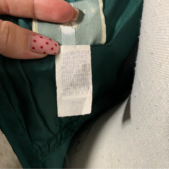 Vintage Forever USA Emerald Green Halter Floral Knit Prom Formal Gown Size 5/6 - Picture 9 of 9